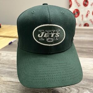 Vintage New York Jets Hat Snapback Green Adjustable 90s One Size OSFA Embroidery
